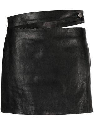 AMBUSH low-rise leather miniskirt - Black