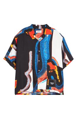 Ambush Men's Oversize Short Sleeve Button-Up Bowling Shirt in Multicolor