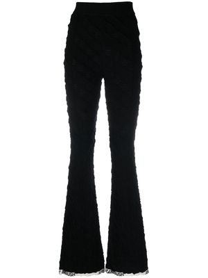 AMBUSH monogram flared trousers - Black
