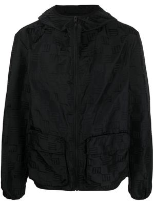 AMBUSH monogram-jacquard hooded jacket - BLACK BLACK