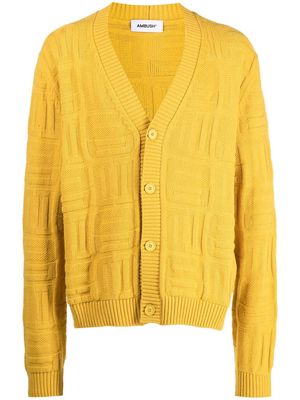 AMBUSH monogram knit cardigan - Yellow