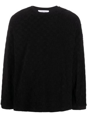 AMBUSH monogram towelling-finish sweatshirt - Black