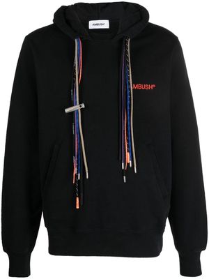 AMBUSH multicord-drawstring cotton hoodie - Black