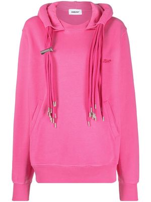 AMBUSH multicord-drawstring cotton hoodie - Pink