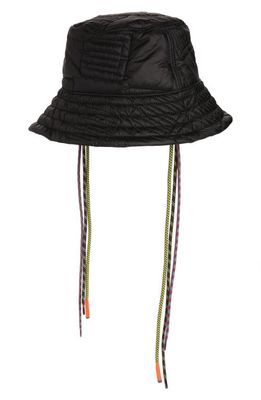 Ambush Multicord Quilted Nylon Bucket Hat in Black Multicolor