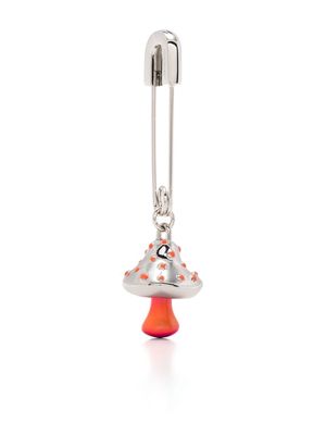 AMBUSH mushroom-charm safety pin earring - Silver