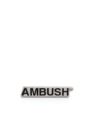 AMBUSH Name Plate engraved earrings - Silver