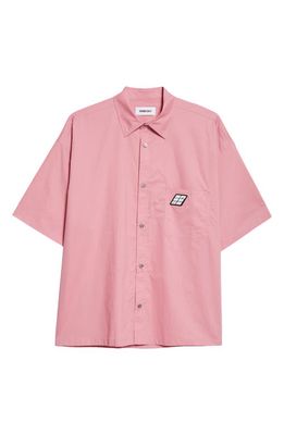 Ambush Oversize Logo Patch Bowling Shirt in Pink No Color