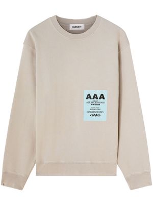 AMBUSH Pass-print cotton sweatshirt - Neutrals