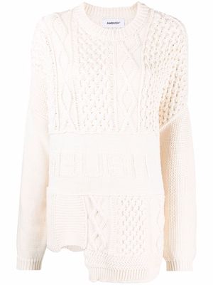 AMBUSH patchwork knitted jumper - Neutrals