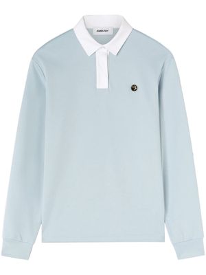 AMBUSH polo-collar logo-plaque sweatshirt - Blue
