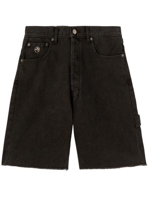 AMBUSH raw-edge denim shorts - Black