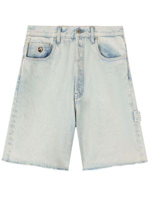 AMBUSH raw-edge denim shorts - Blue