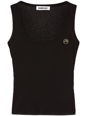 AMBUSH round-neck ribbed-knit top - Black