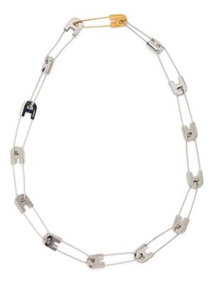 AMBUSH safety-pin detail necklace - Silver