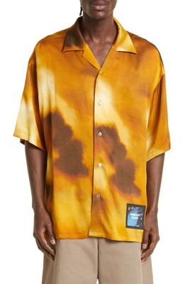 Ambush Short Sleeve Button-Up Bowling Shirt in Ceylon Yellow Black