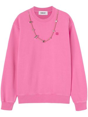 AMBUSH stoppers-chain crewneck sweatshirt - Pink