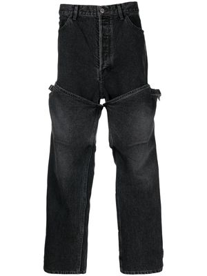 AMBUSH straight-leg panelled jeans - Black