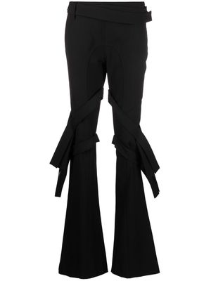 AMBUSH strap-detail flared trousers - Black