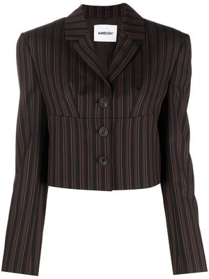 AMBUSH striped cropped blazer - Black