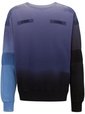 AMBUSH tie-dye patchwork sweatshirt - Blue