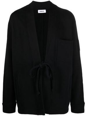 AMBUSH tie-front cotton cardigan - Black