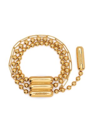 AMBUSH triple ball-chain bracelet - Gold