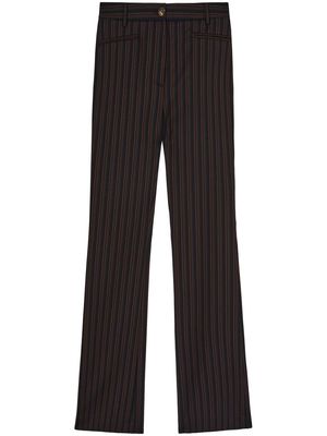 AMBUSH virgin wool striped flare trousers - Black