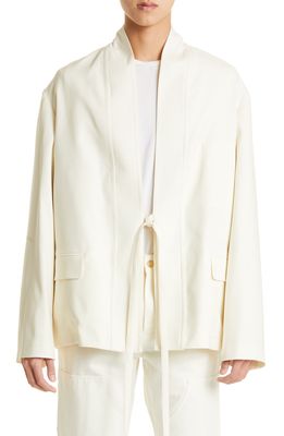 Ambush Virgin Wool Suit Jacket in White/Asparagus