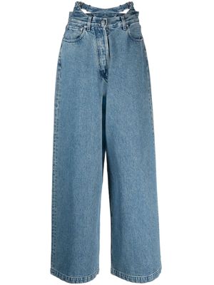 AMBUSH waist-belt wide-leg jeans - Blue