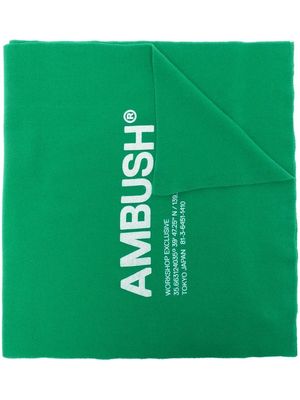 AMBUSH WKSP logo-print large scarf - AMAZON CLOUD DANCER