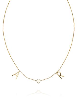 Amelia 14K Gold 2-Letter Heart Necklace