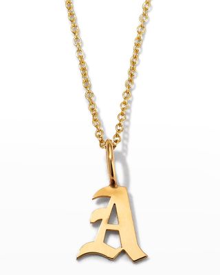 Amelia 14K Gold Gothic Initial Necklace
