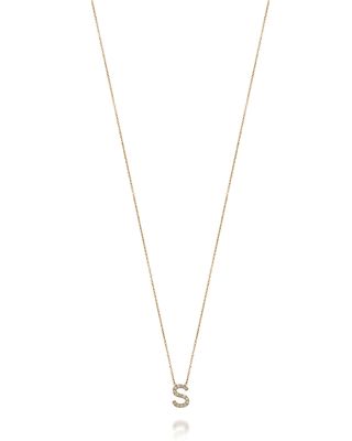 Amelia 14k Gold Initial Diamond Necklace