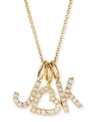 Amelia 14K Gold Layered Diamond Initial Necklace
