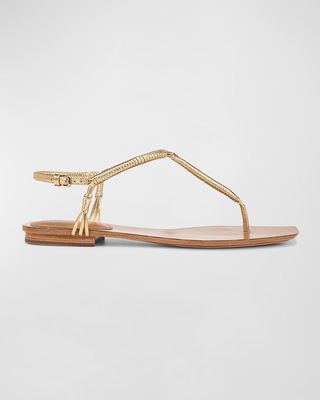 Amelia Metallic Thong Slingback Sandals