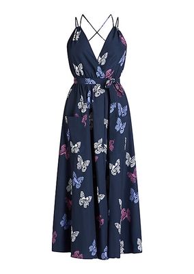 Amelia Paisley Butterfly Surplice Maxi Dress