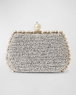 Amelie Pearly Metallic Clutch Bag