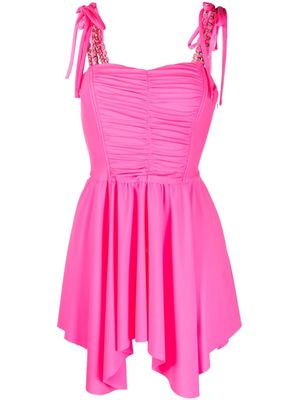 Amen asymmetric flared mini dress - Pink
