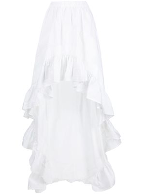 Amen asymmetric maxi skirt - White