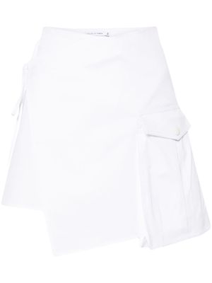 Amen asymmetric twill miniskirt - White