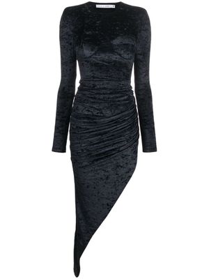 Amen asymmetric velvet maxi dress - Black