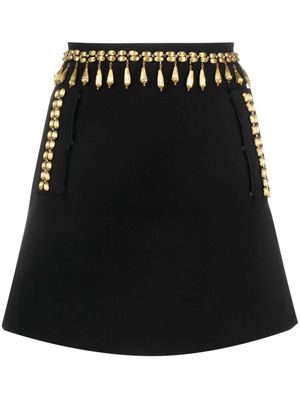 Amen bead-embroidered crepe miniskirt - Black