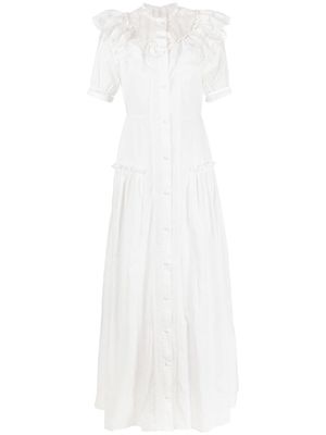 Amen bib-collar maxi shirt dress - White