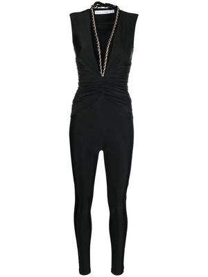 Amen chain-detail skinny-fit jumpsuit - Black