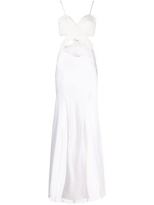 Amen chantilly-lace cut-out gown - White