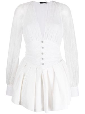 Amen corded lace-detail dress - White