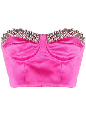 Amen crystal-embellished bustier top - Pink