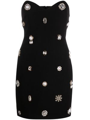 Amen crystal-embellished strapless mini dress - Black
