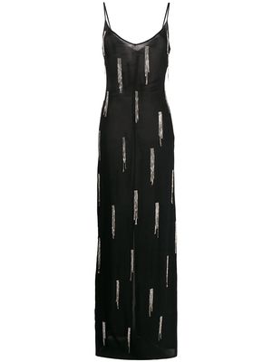 Amen crystal fringe dress - Black